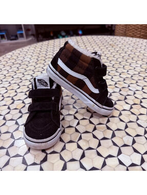 Vans Buffalo check espresso black Sherpa mid